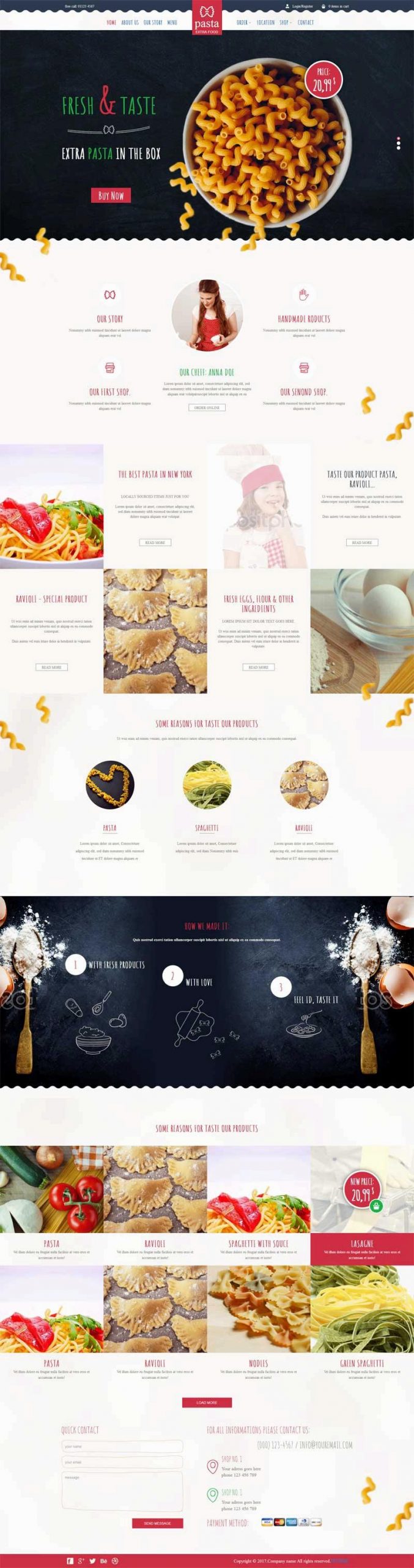 卡通的面包甜品店网上预订网站模板html整站